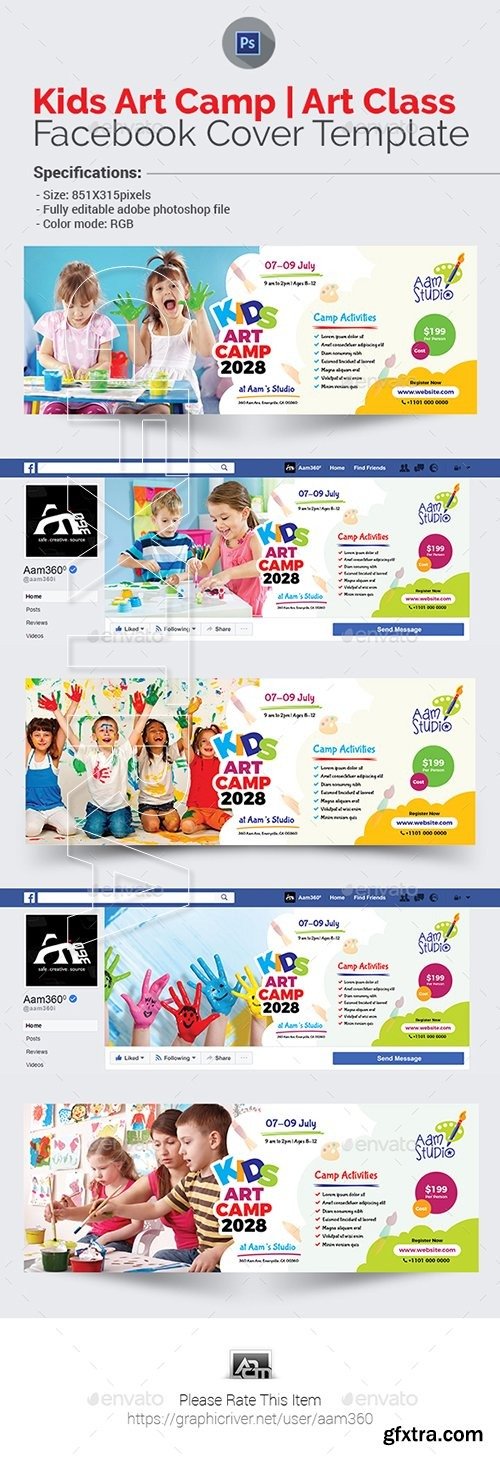 GraphicRiver - Kids Art Camp Facebook Cover Template 22820475