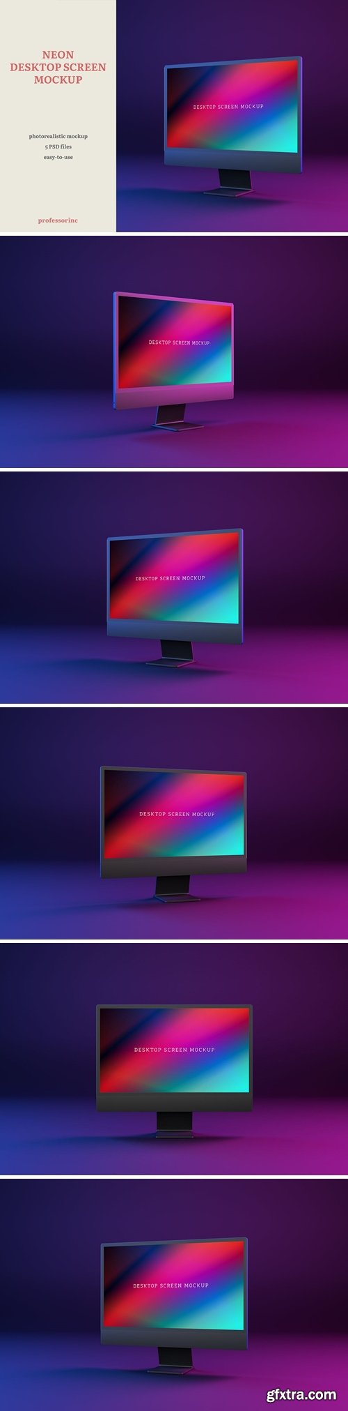 Neon Desktop Screen Mockup