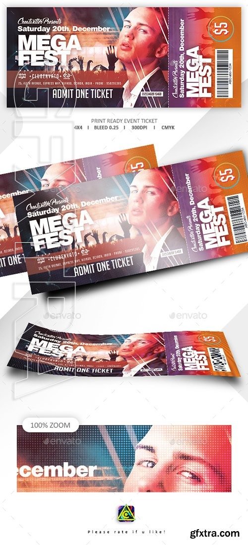 GraphicRiver - Print Ready Event Ticket 22634709