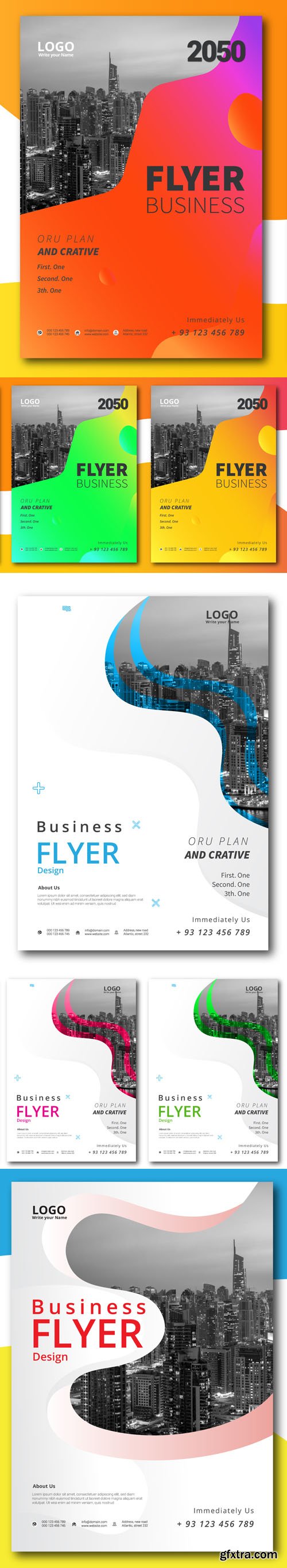 5 Creative Corporate Business Flyers Vector Templates