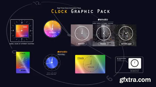 Videohive Real Time Clock Animation Pack 33784578