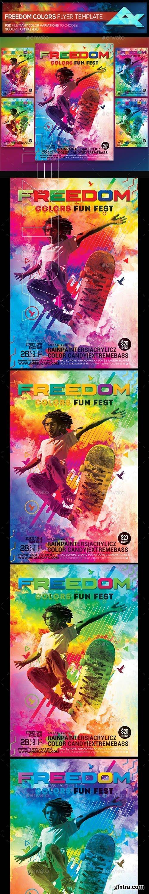 GraphicRiver - Freedom Colors Fun Fest Photoshop Flyer Template 22356183