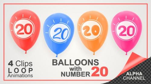 Videohive - Balloons With Number 20 / Happy Twenty Years Old - 33730142