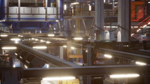 Videohive - Interior of Car Factory with a Production Line - 33769746