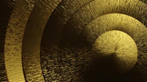 Videohive - The texture of golden metal discs rotate. - 33776004