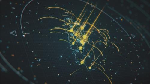 Videohive - Argentina Light Up Dots Connections Map Full HD - 33788551