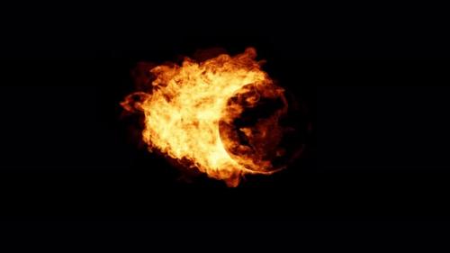 Videohive - Fire With Sphere Mask Loop 4K - 33791823