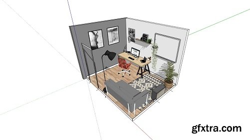 Design a Home Office in your Browser with Sketchup Free 2021 - Beginners 3D modeling