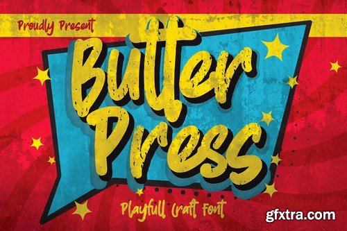 Butterpress - Grungy cartoon Font