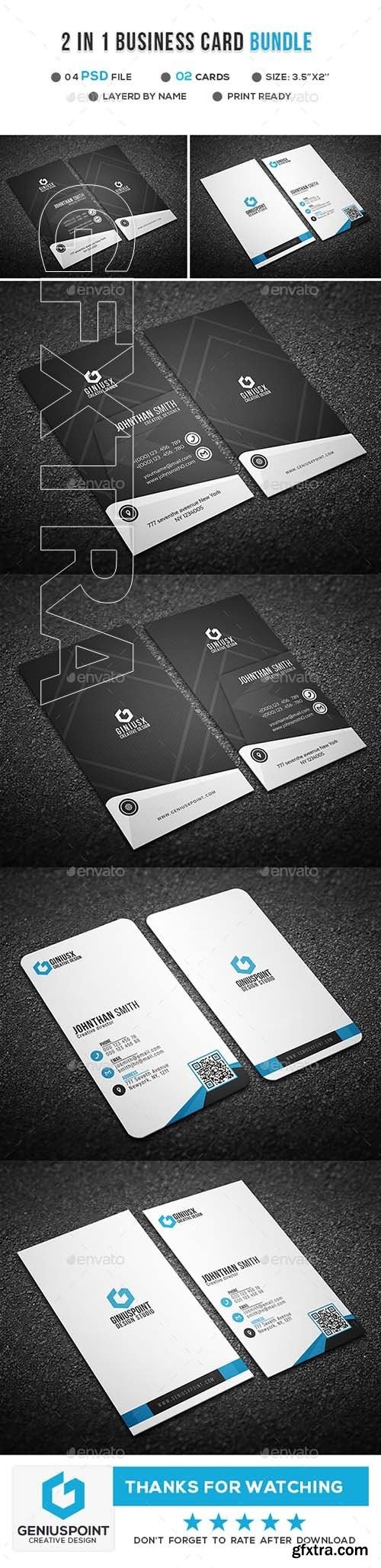 GraphicRiver - 2 in 1 Business Card Bundle 21255328