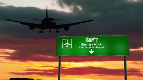 Videohive - Plane landing in Bangalore India airport - 33720033
