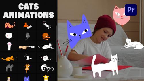 Videohive - Cartoon Cats Animations | Premiere Pro MOGRT - 33732127