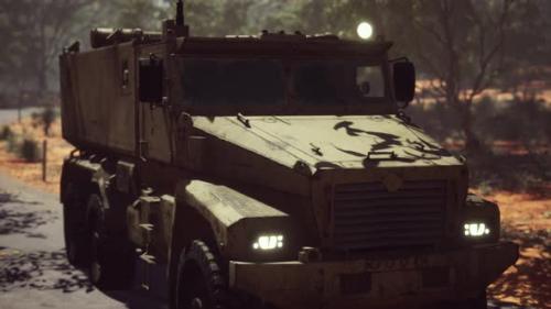 Videohive - Convoy Armored Vehicle on the Road - 33850890