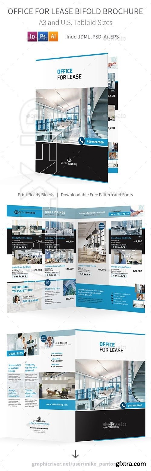 GraphicRiver - Office For Lease Bifold Halffold Brochure 20654117