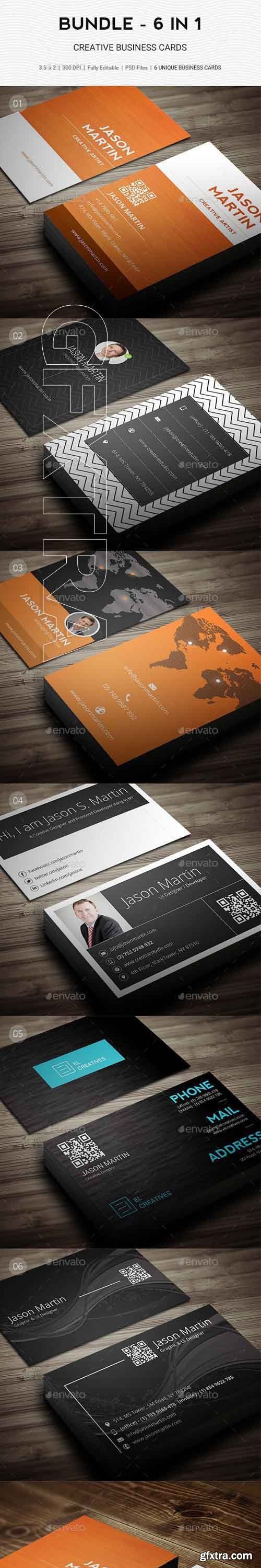 GraphicRiver - Bundle - Pro 6 in 1 - Creative Business Cards - B49 20603469