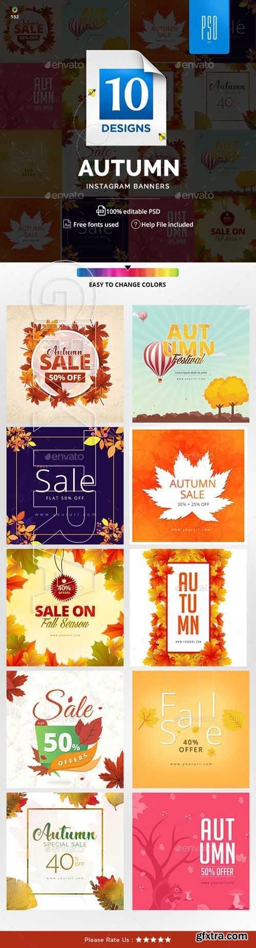 GraphicRiver - Autumn Sale Instagram Templates 20593121