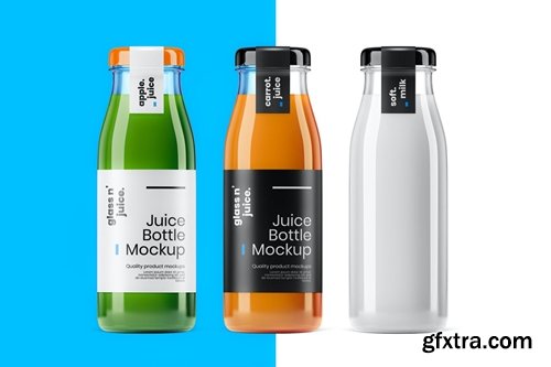 Transparent Juice Bottle Mockup Template