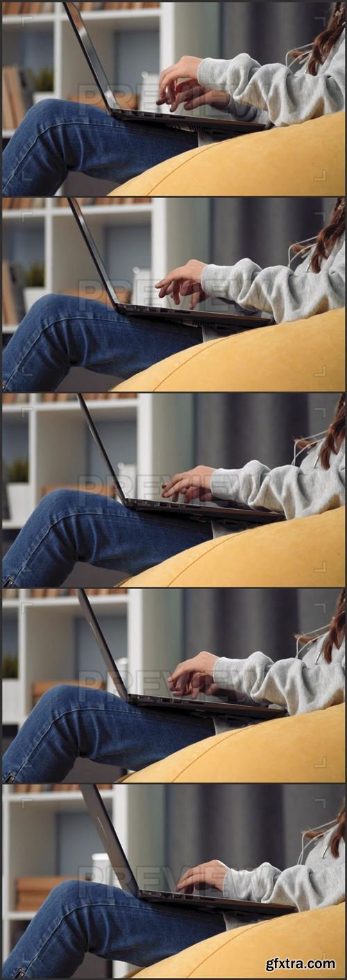 Teenager Typing On Laptop 1027285
