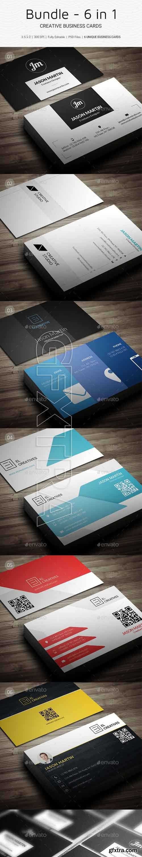 GraphicRiver - Bundle - 6 in 1 - Pro Minimal Business Cards - B36 20501705