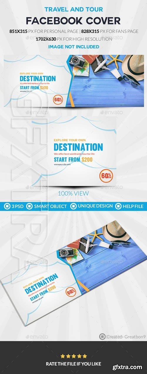 GraphicRiver - Travel And Tour Facebook Cover 20468622