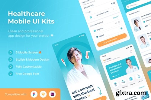 Healthcare Mobile UI Kits Template