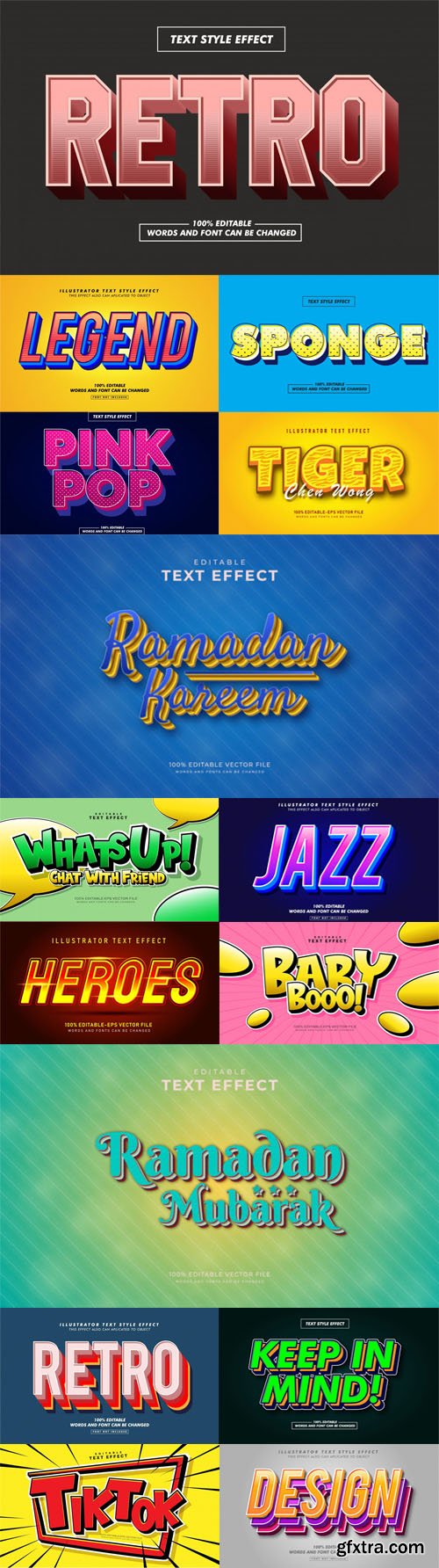 29 Awesome New Text Effects Vector Templates
