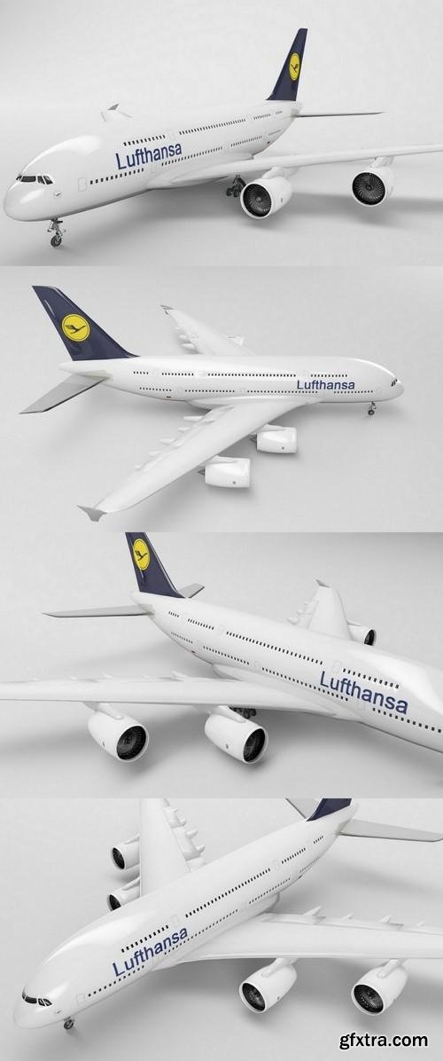Lufthansa A380 3D Model