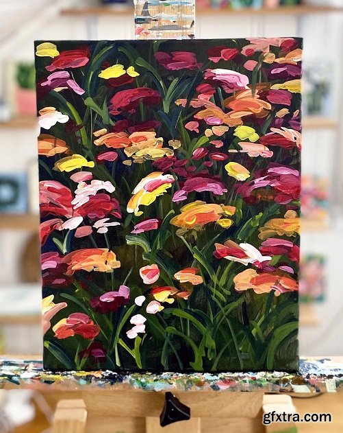 Acrylic Painting: How to Paint Wildflowers with Acrylic Paint on Canvas Step by Step for Beginners