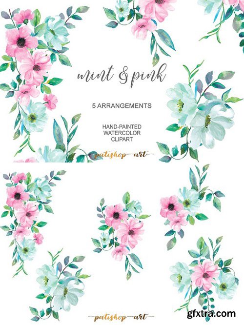 Mint Pink Floral Arrangements