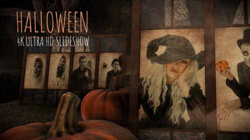 Videohive - Halloween slideshow in a foggy old cemetery - 33969858