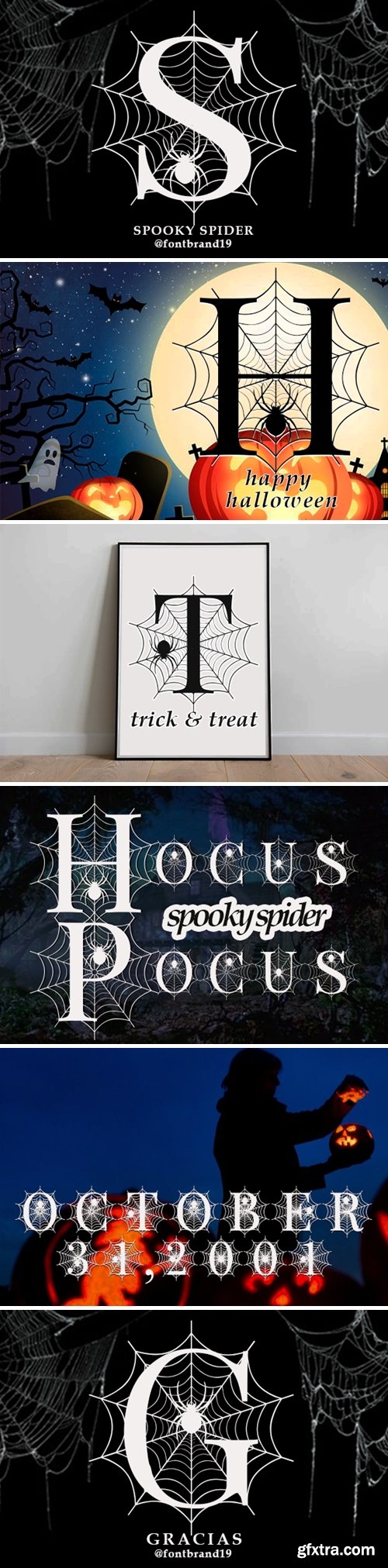 Spooky Spider Monogram Font