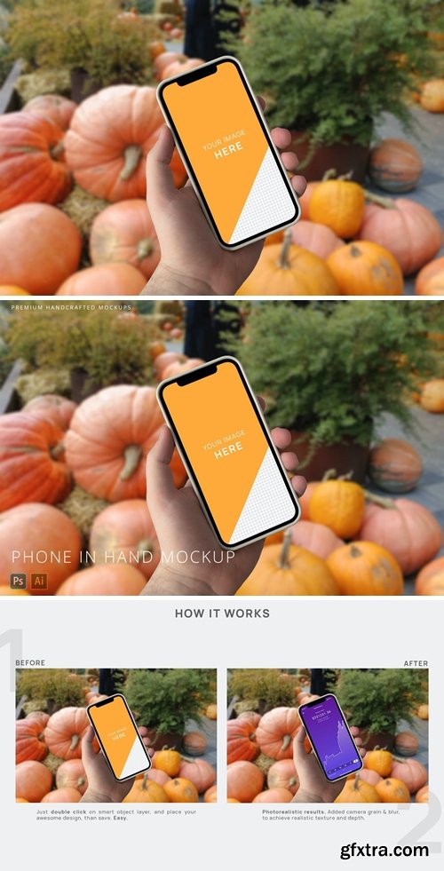 iPhone in Mans Hand Mockup Halloween Background
