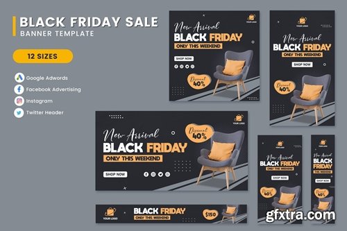 Black Friday Sale Interior Chair Banner Template