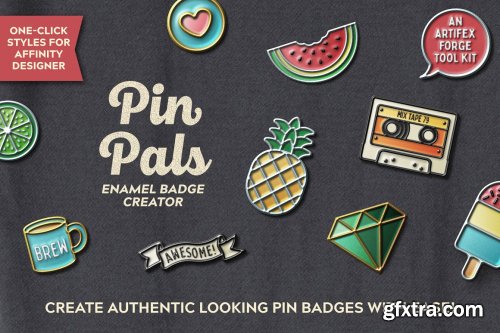CreativeMarket - Pin Pals - Enamel Badge Creator 6465333
