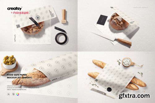 CreativeMarket - Noissue Food Safe Paper Mockup Set 6387948