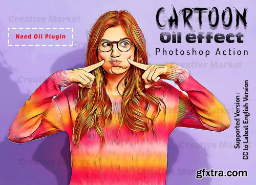 CreativeMarket - Cartoon Oil Effect PS Action 6490144