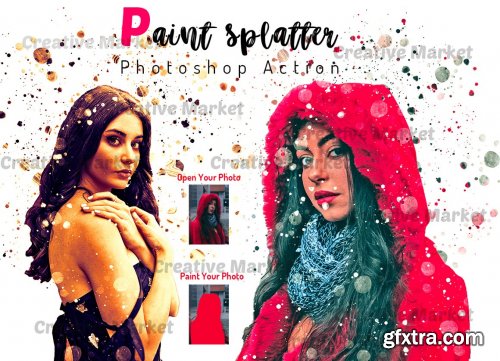 CreativeMarket - Paint Splatter Photoshop Action 6475081
