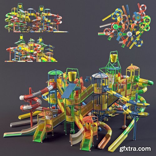 Water Park slides1 3D model