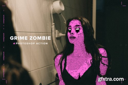 CreativeMarket - Zombie Grime Art Photoshop Action 6353719