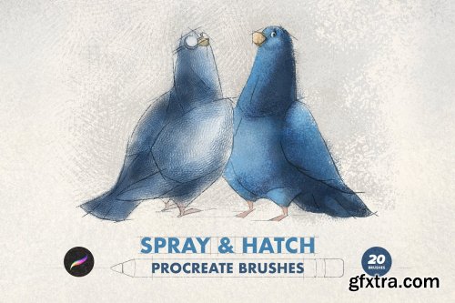 CreativeMarket - Spray & Hatch Procreate Brushes 6505326