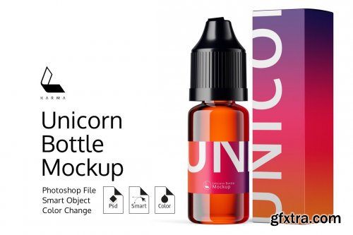 CreativeMarket - Unicorn Bottle Mockup 6360457