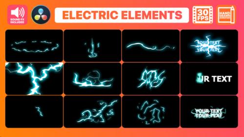 Videohive - Flash FX Electric Elements And Titles | DaVinci Resolve - 34054073