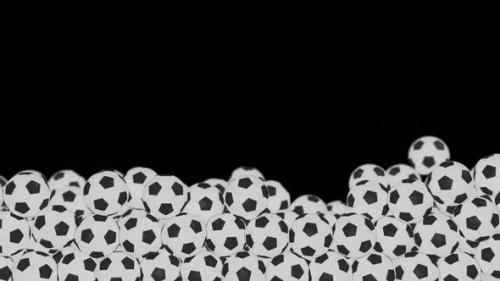 Videohive - Soccer Balls Roll From Left and Fill Lower Third of Screen - 34055604