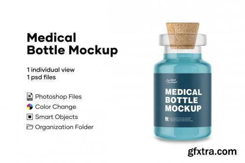 CreativeMarket - Glass Medical Bottle 5004929