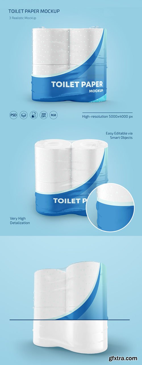 Realistic Toilet Paper PSD Mockup Template
