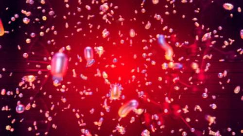 Videohive - Abstract 3D background of moving bacteria - 34115865