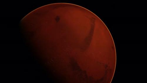 Videohive - Red Planet Mars in the Starry Sky - 34136216