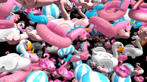 Videohive - Beach balls, rings and inflatables - 34112883