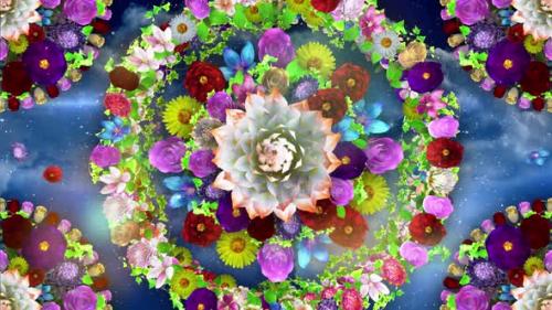 Videohive - Flowers Circle - 34114756