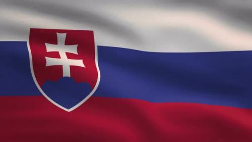 Videohive - Slovakia Windy Flag Background 4K - 34121136